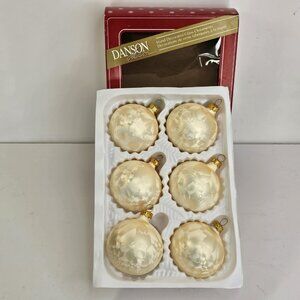 Vintage Glass Christmas Ornaments Danson White Round